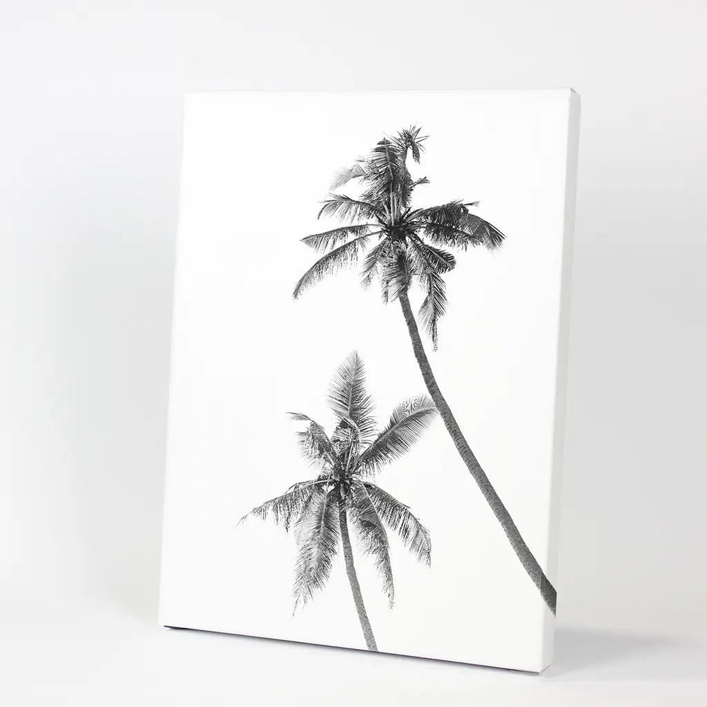 Minimalist Black White Palms Poster. Hawaii Theme