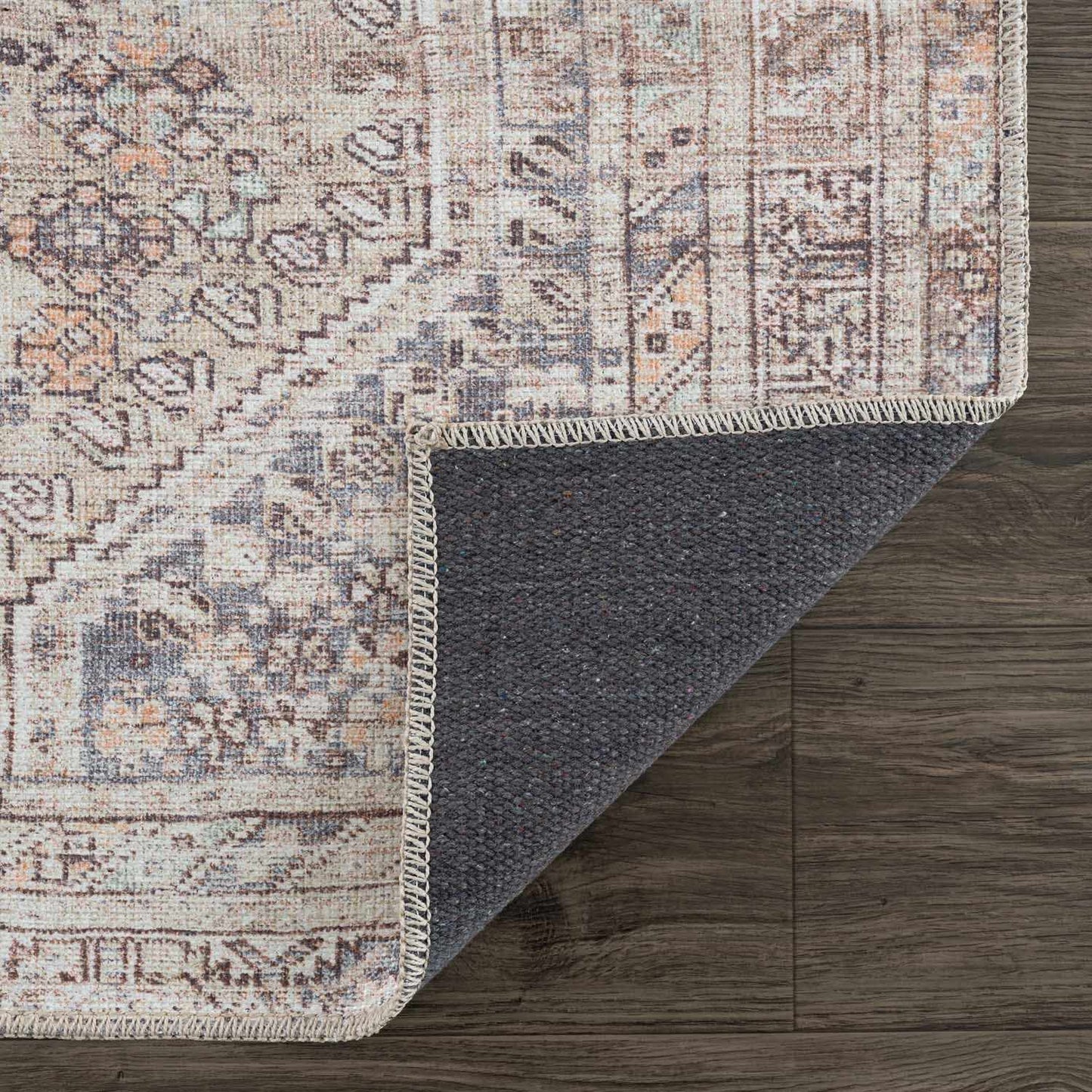 Barny Tan Washable Area Rug