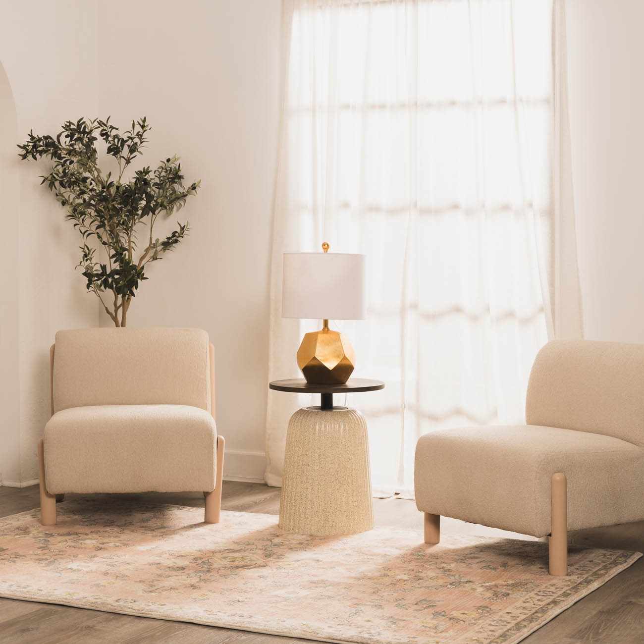 Coleford Gold Geometric Table Lamp