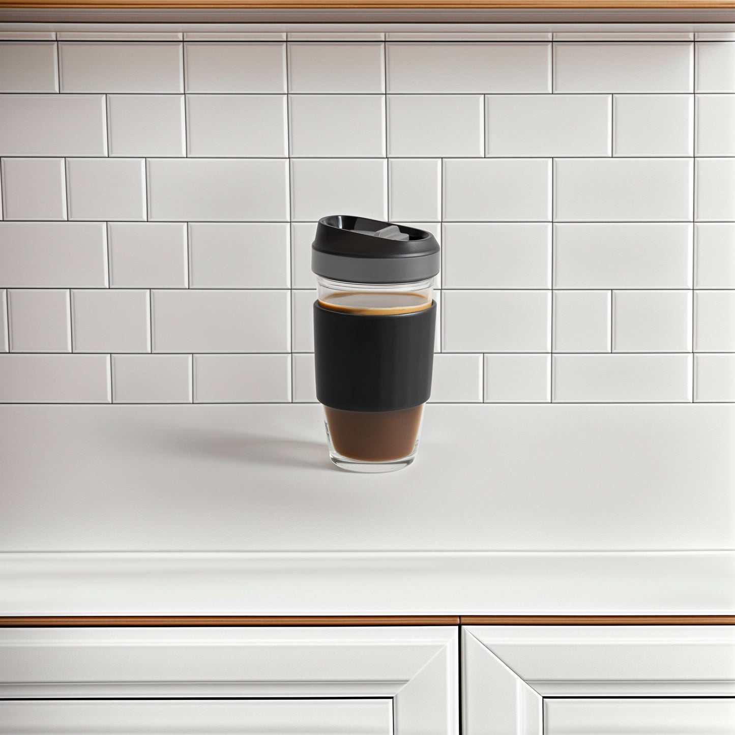 Borosilicate Glass Coffee Cup - Black