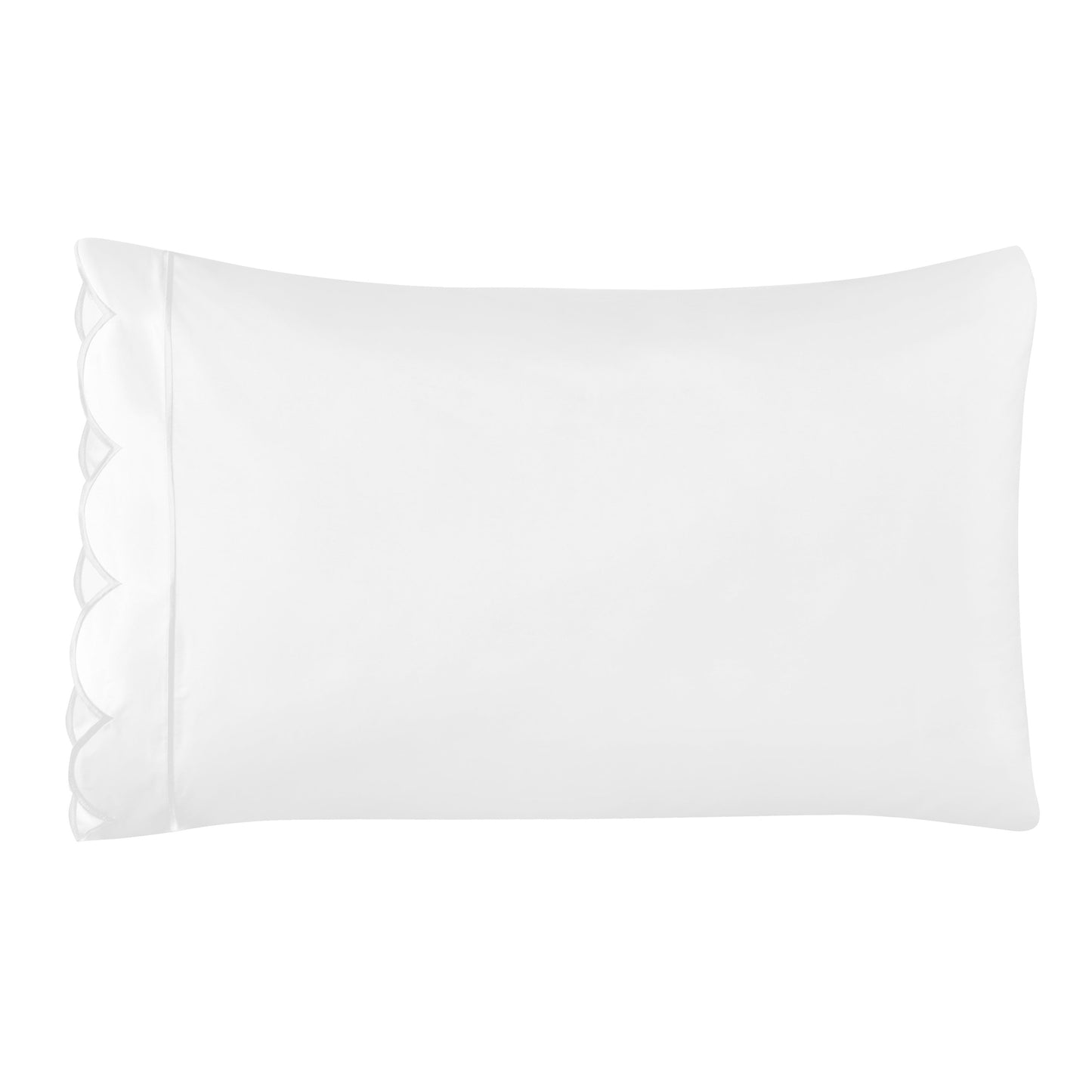 Scallop Frame Embroidered Cotton Percale Sheet Set
